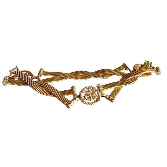 William De Lillo gold plated  Shield belt 1970’s collectible unique 29” main image 4